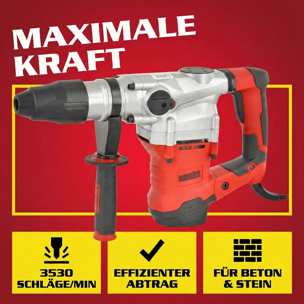 Hecht Bohrhammer 1069, 1600W, SDS-Max, 3530 U/min — hohe Schlagkraft, vielseitig einsetzbar, robustes Design 4