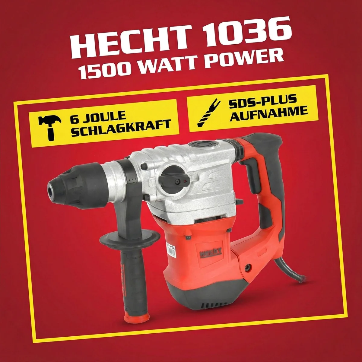 Hecht Bohrhammer 1036, 1500W, 4250 Schläge/Min, robust und vielseitig 2