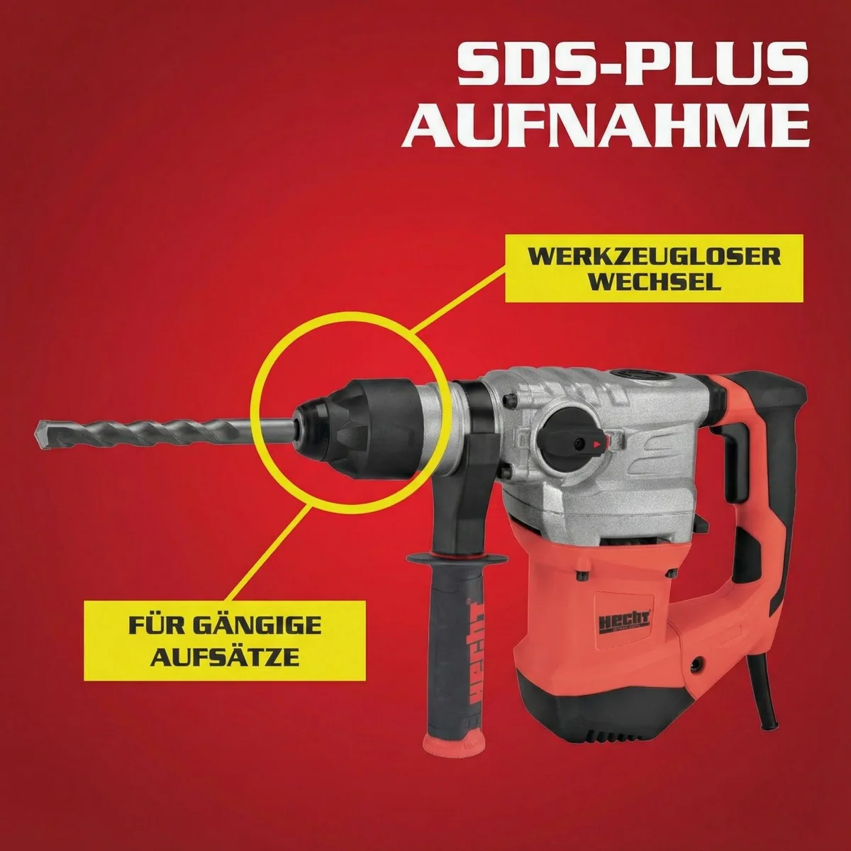 Hecht Bohrhammer 1036, 1500W, 4250 Schläge/Min, robust und vielseitig 4