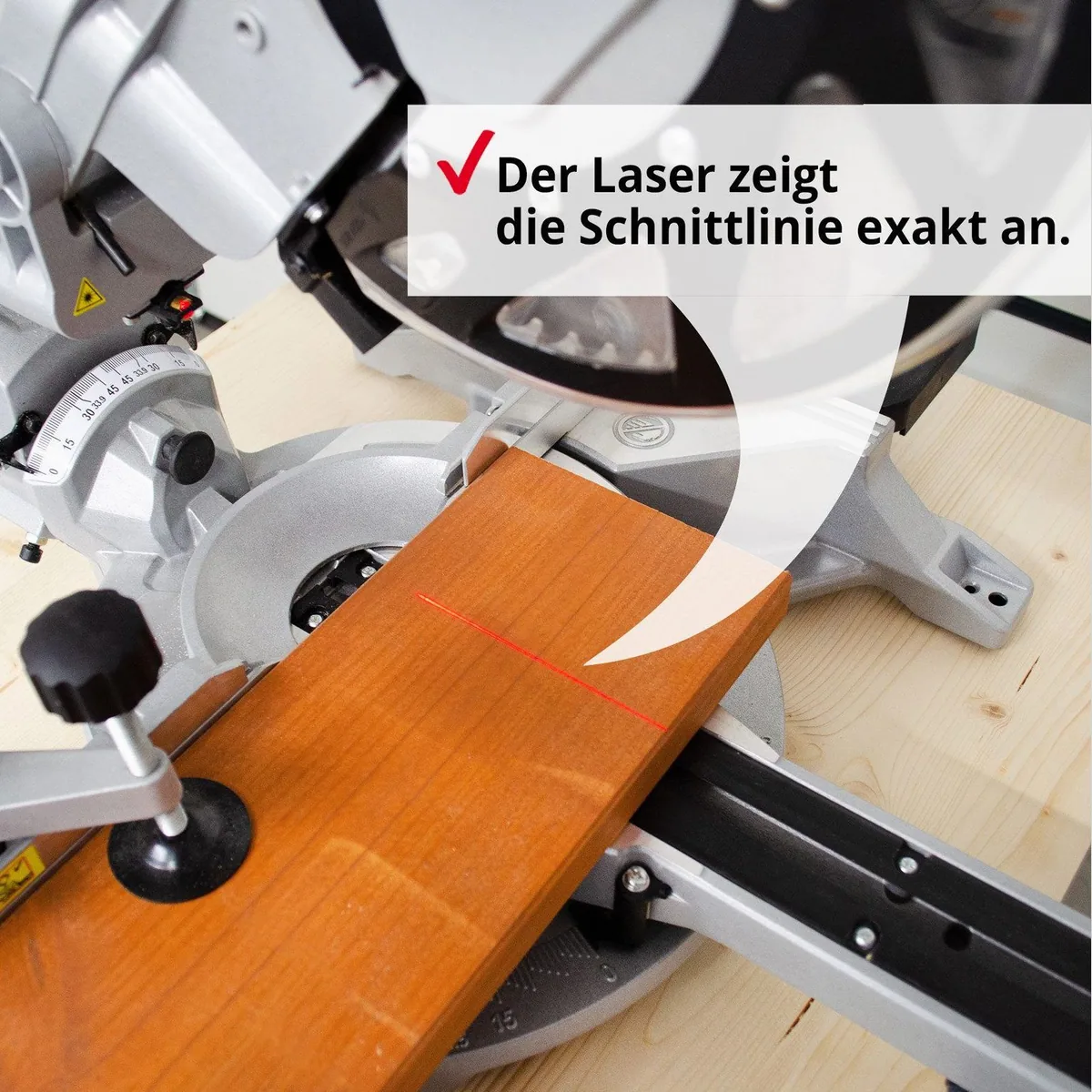 Hecht 828 Kappzugsäge, 1800 W Leistung, 4900 U/min Drehzahl, integrierter Laser 5