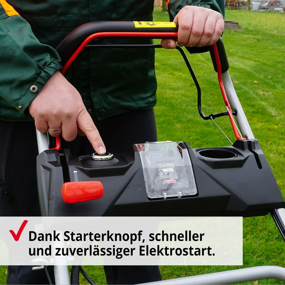 Hecht 547 SWE Benzinrasenmäher, Elektrostart, 5-in-1 Funktion — 46 cm Schnittbreite, 3,7 PS, 55L Fangkorb 4