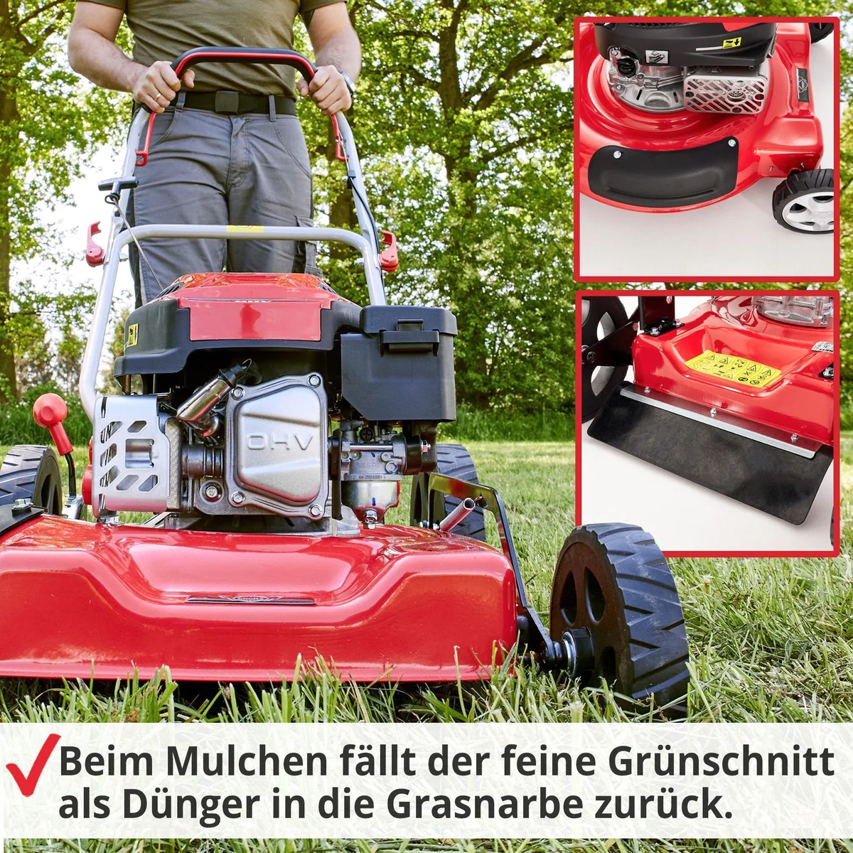 Hecht Benzinrasenmäher 5511, 51 cm Schnittbreite, 4-Takt Motor, robuste Bauweise 5