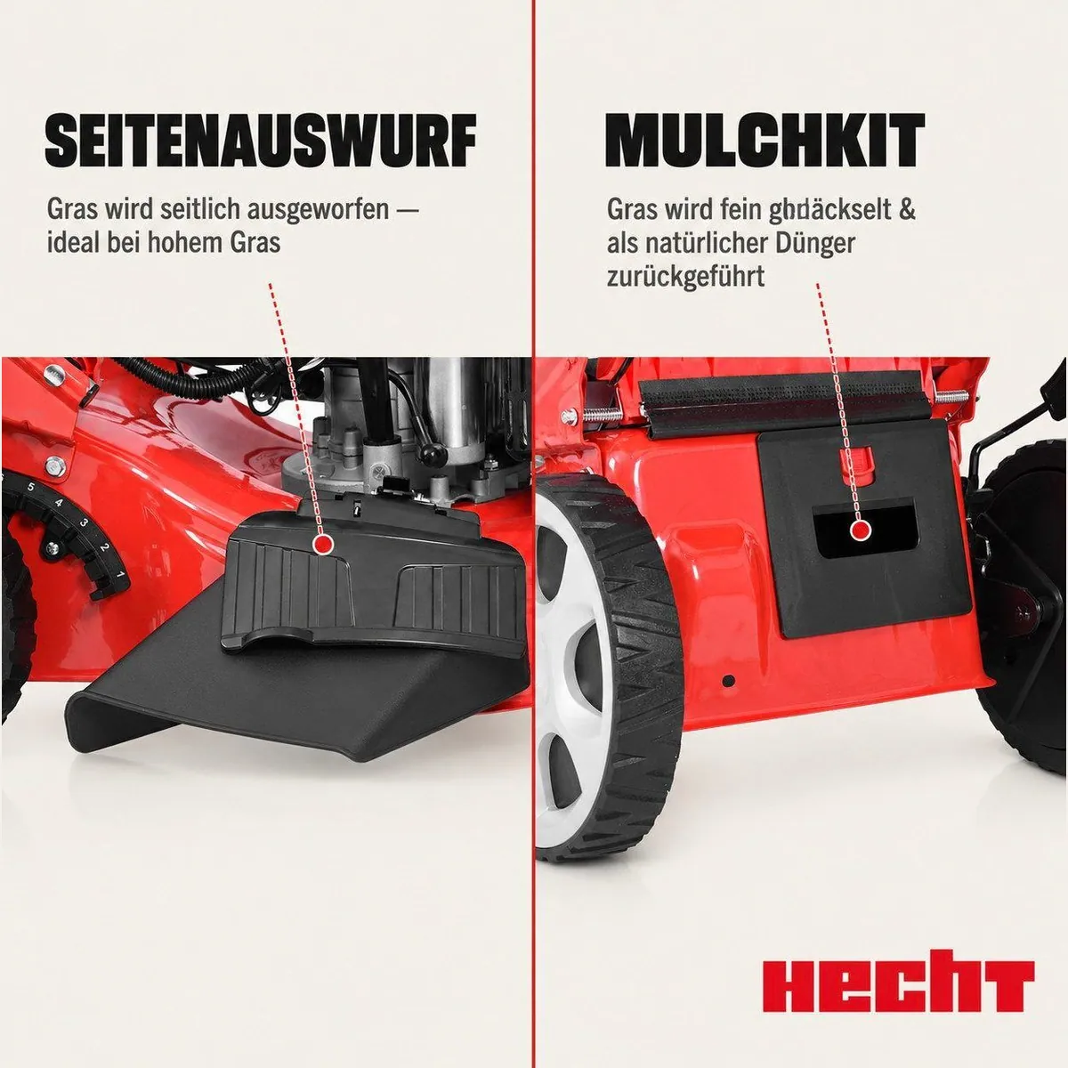 Hecht 5534 SWE Benzin-Rasenmäher, Elektrostart, 4-Gang-Antrieb, 5-in-1 Funktion 3