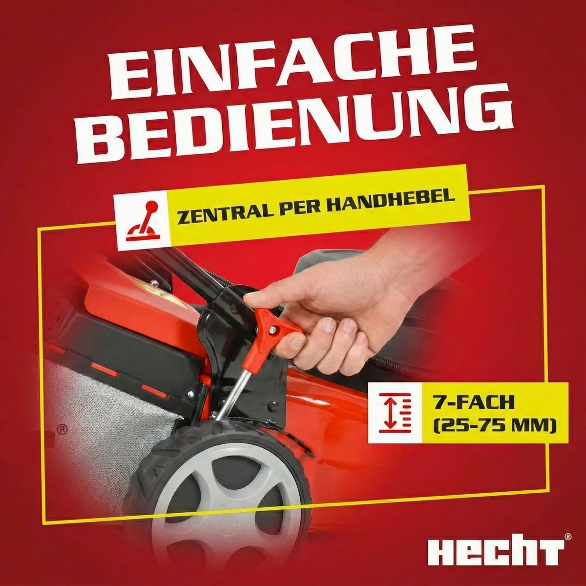 Hecht Benzinrasenmäher 551 SXE, Elektrostart, 5-in-1 Funktion, 65L Fangkorb 4