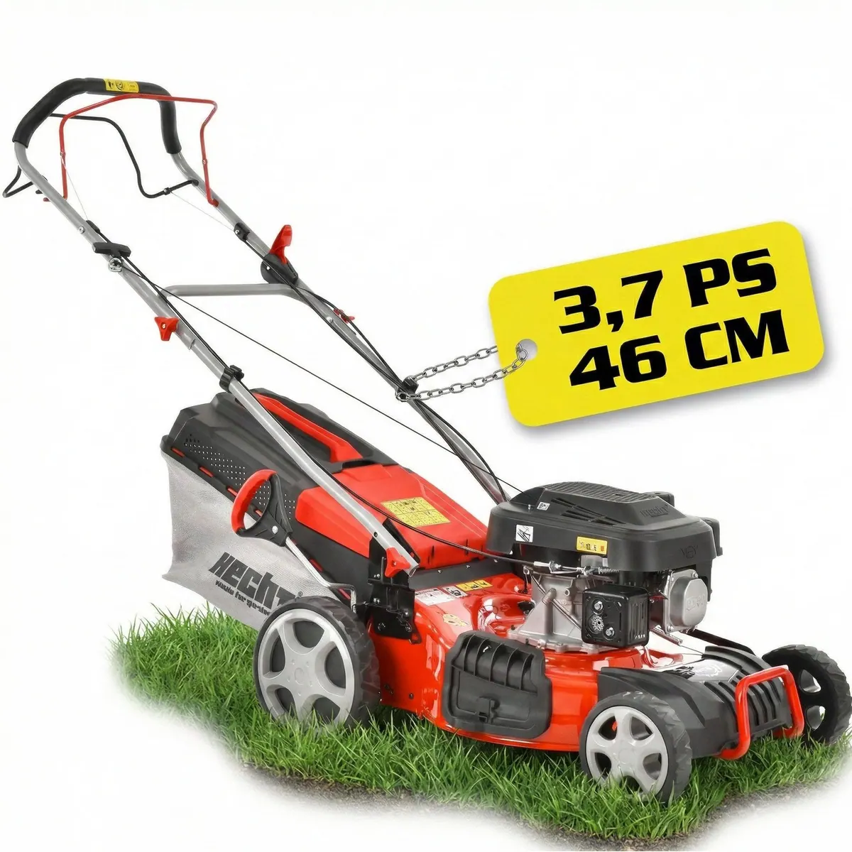 Hecht 547 SXW Benzinrasenmäher, 5-in-1 Funktion, Radantrieb, 46 cm Schnittbreite