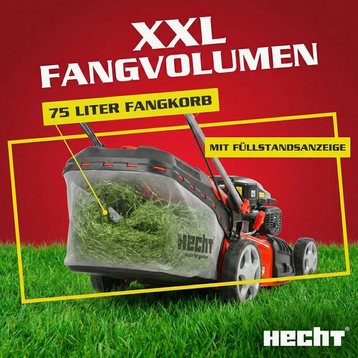 Hecht 554 SXE Benzinrasenmäher, 5-in-1 Funktionalität, Elektrostart, 53 cm Schnittbreite 4