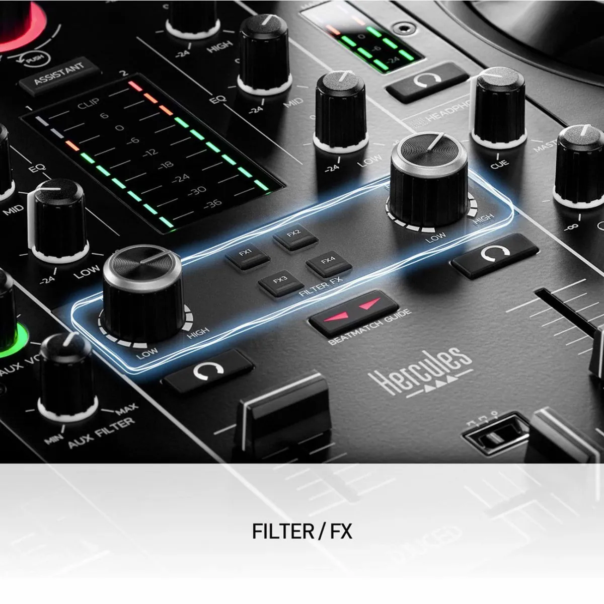 HERCULES DJ Control Inpulse 500, 2-Deck Controller mit Kopfhörer und intelligentem Music-Assistenten 5