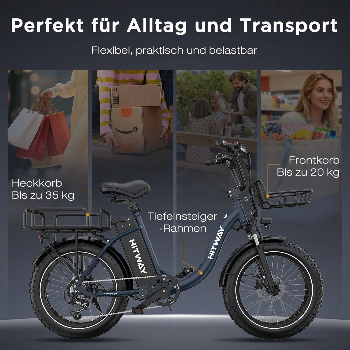 HITWAY BK6S PLUS E-Bike, 160 km Reichweite, 250 W Motor, hydraulische Scheibenbremsen 2