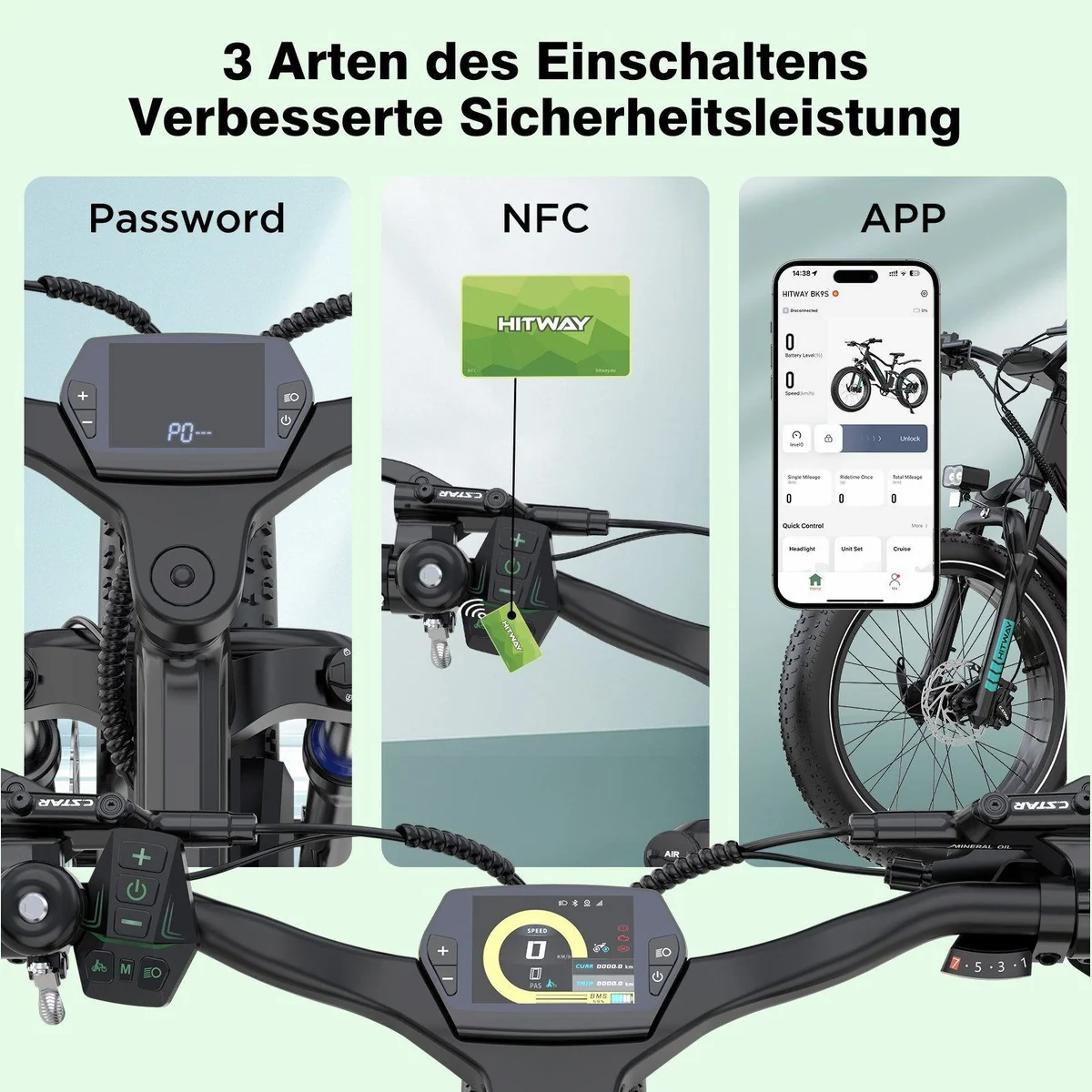 HITWAY BK9S E-Bike, 250 W Motor, 120 km Reichweite, Shimano 7-Gang-Schaltung 3