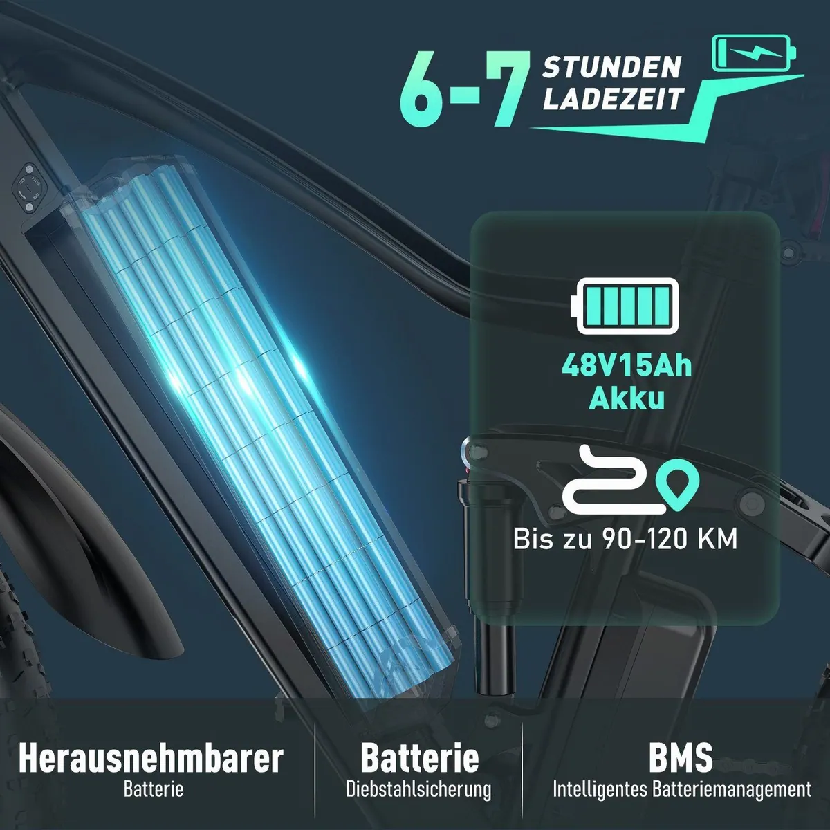 HITWAY BK9S E-Bike, 250 W Motor, 120 km Reichweite, Shimano 7-Gang-Schaltung 5