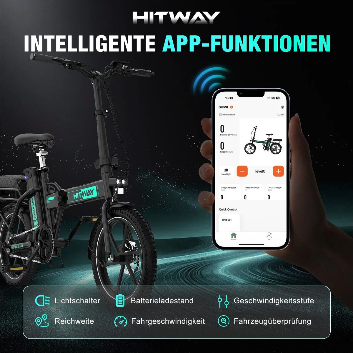 HITWAY BK5 E-Bike Klapprad, 468Wh Akku, faltbar — ideal für Stadt und Pendeln 2