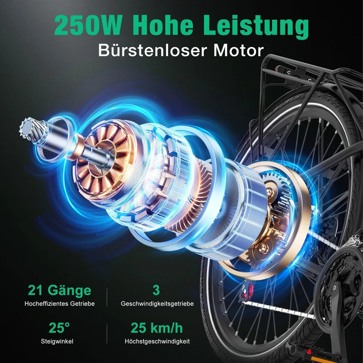 HITWAY E-Mountainbike BK7S PRO, 27,5 Zoll, 250W Heckmotor, 21-Gang Shimano — NFC, App-Steuerung, TÜV-zertifiziert 5