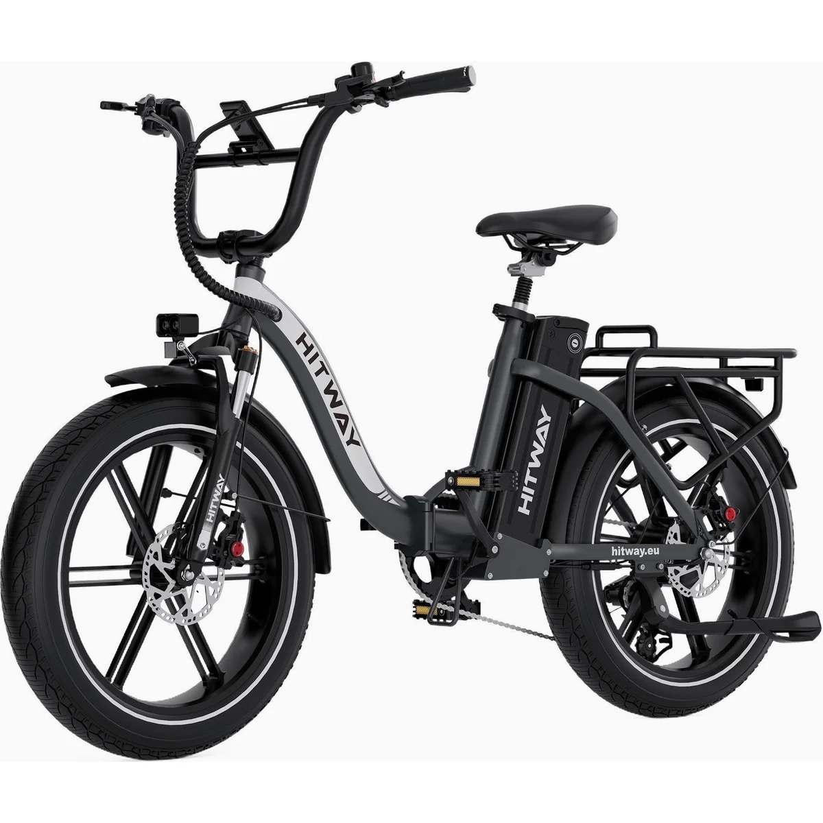 HITWAY E-Bike Faltrad 20" 4,0 Zoll, 48V 18Ah Akku, Shimano 7-Gang Schaltung — Reichweite bis 140 km, Hydraulische Scheibenbremsen