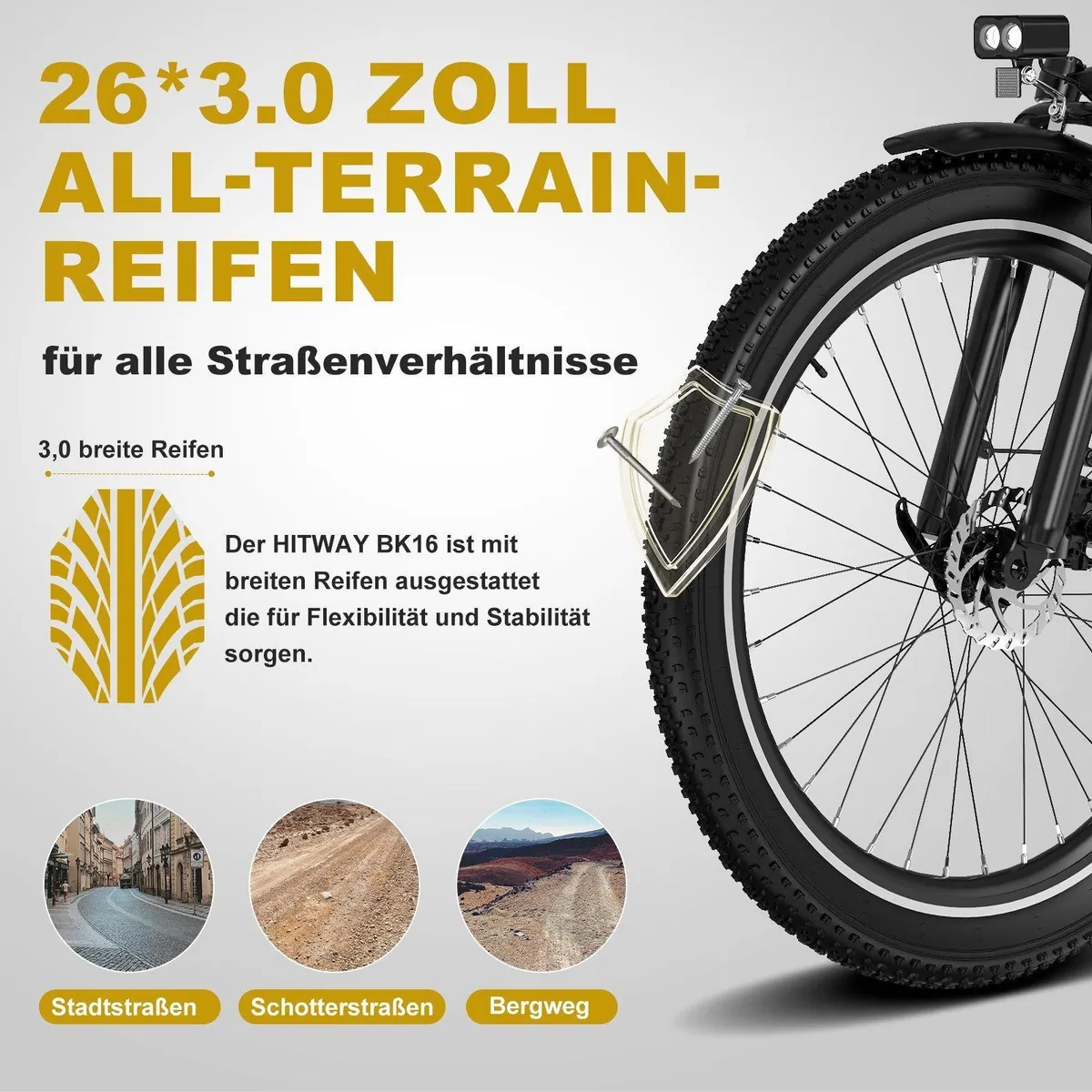 HITWAY E-Bike Pedelec, 48V 18Ah Akku, 250W Motor, 7-Gang Shimano 3