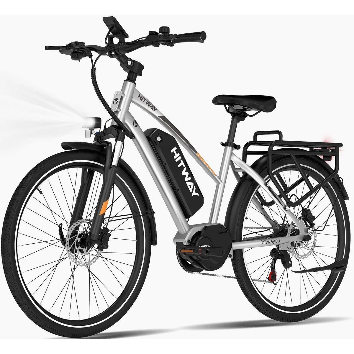 HITWAY E-Bike Trekkingrad 27,5 Zoll, leistungsstarker Mittelmotor, herausnehmbarer Akku — bis zu 180 km Reichweite