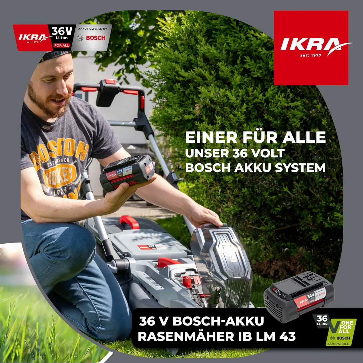 ikra GmbH Akkurasenmäher IB-LM 43, 43 cm Schnittbreite, 3in1-Funktion 3