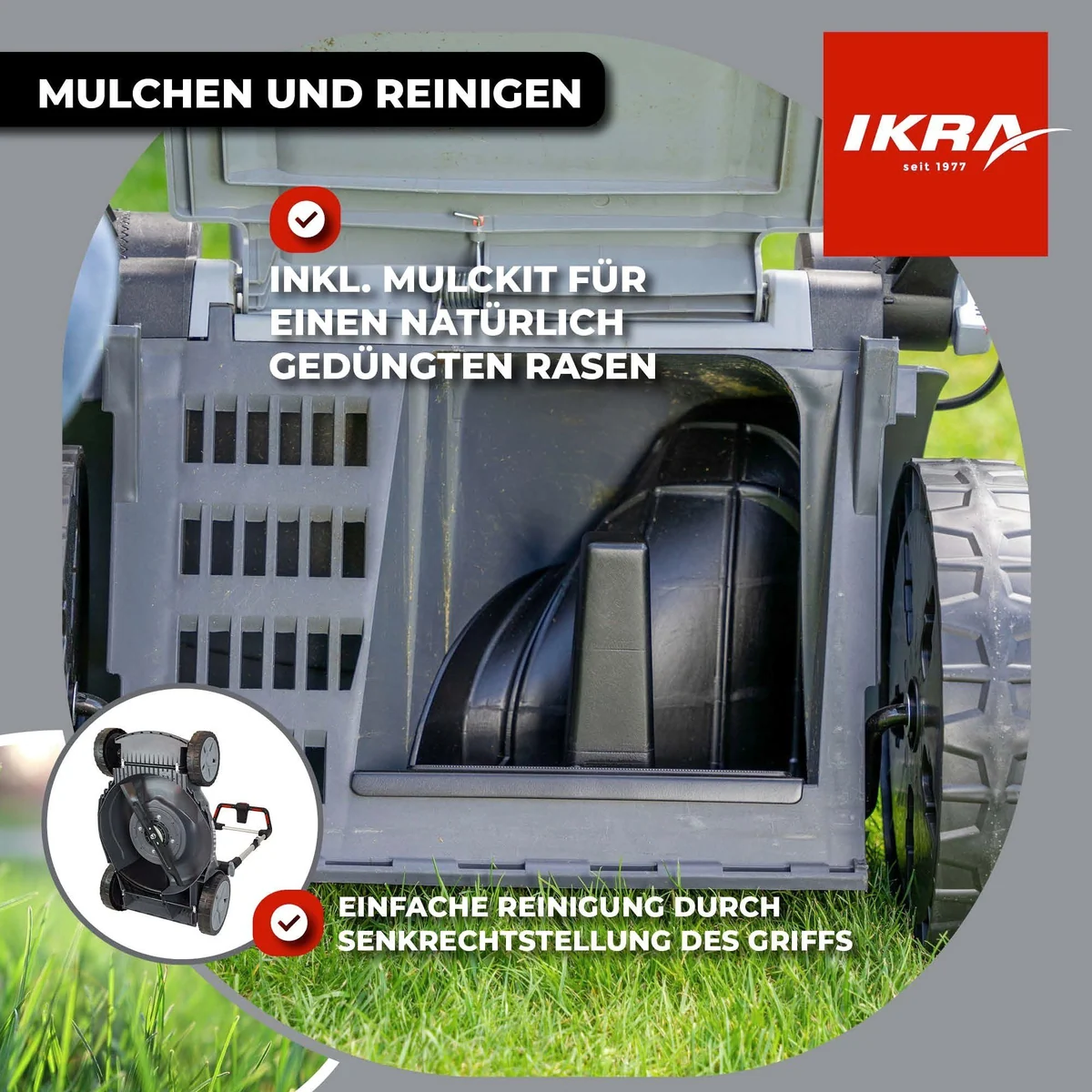 ikra GmbH Akkurasenmäher IB-LM 43, 43 cm Schnittbreite, 3in1-Funktion 5