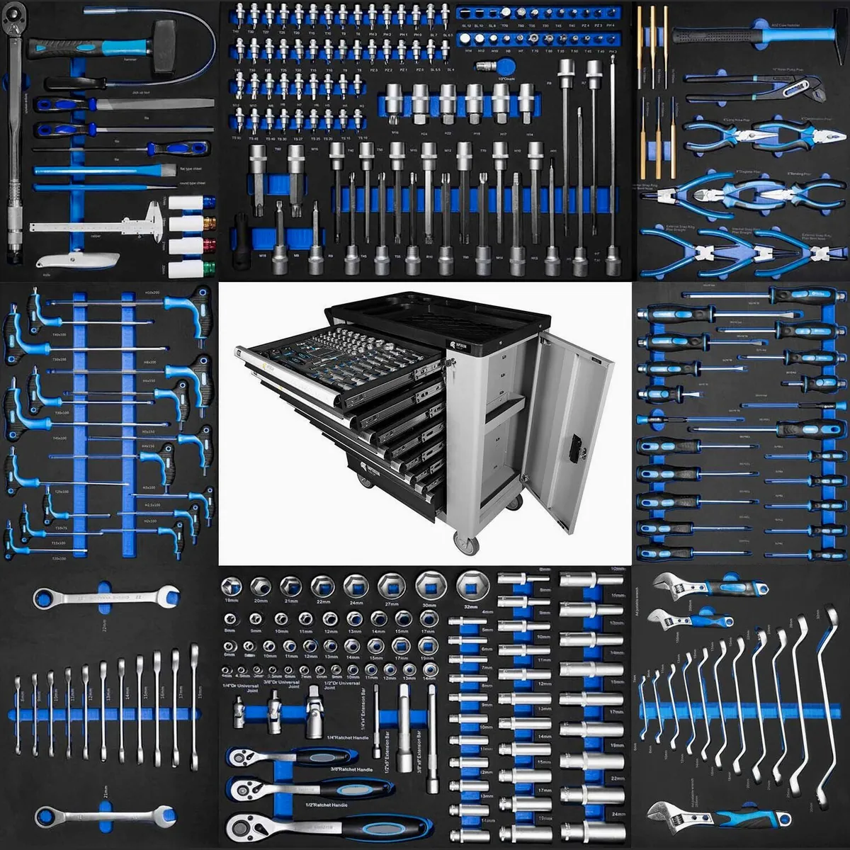 Imperiumtools Werkstattwagen XXXL, 8 Schubladen, inklusive hochwertiger Werkzeuge