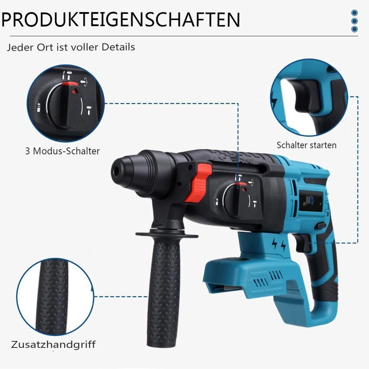 Insma Elektrowerkzeug-Set 4 IN 1, vielseitig und leistungsstark — inkl. 2 Akkus und Koffer 2