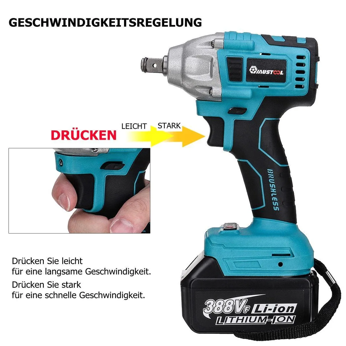 Insma 4 IN 1 Elektrowerkzeugsatz, vielseitig einsetzbar mit 2 Akkus und Koffer 4