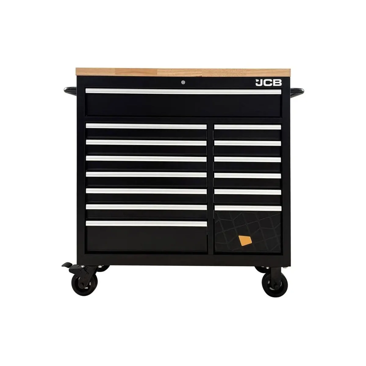 JCB 42TCK Werkstattwagen, 299-tlg. Werkzeugset, 14 Soft-Close-Schubladen