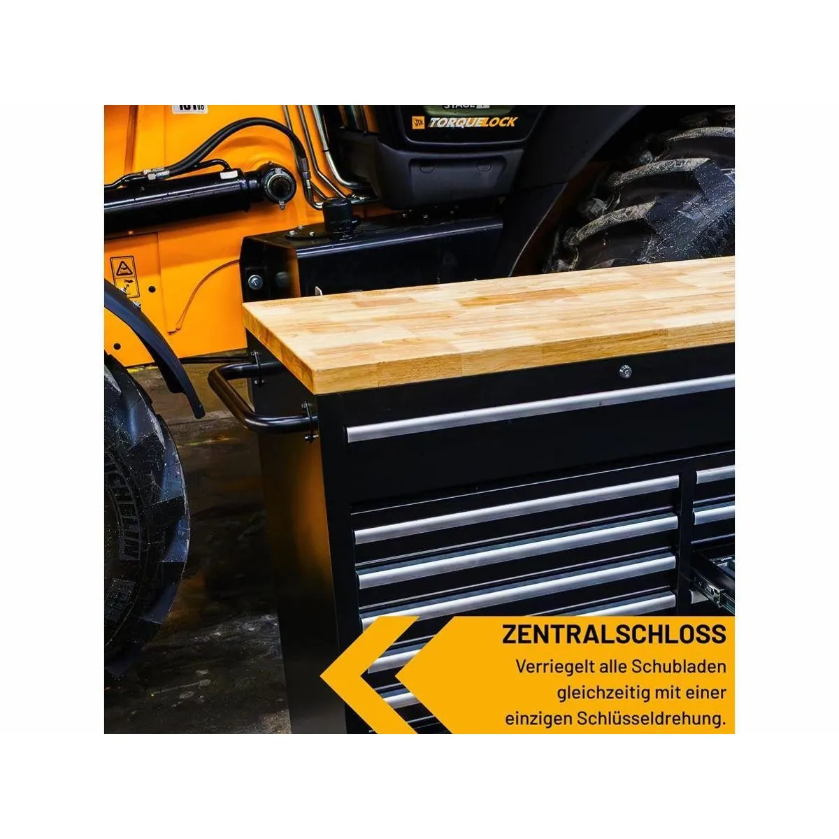 JCB 42TCK Werkstattwagen, 299-tlg. Werkzeugset, 14 Soft-Close-Schubladen 3