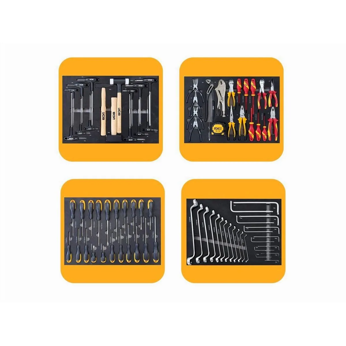 JCB Werkstattwagen JCB-27TCK, 259-teiliges Werkzeugset, 8 Schubladen mit Soft-Close 2