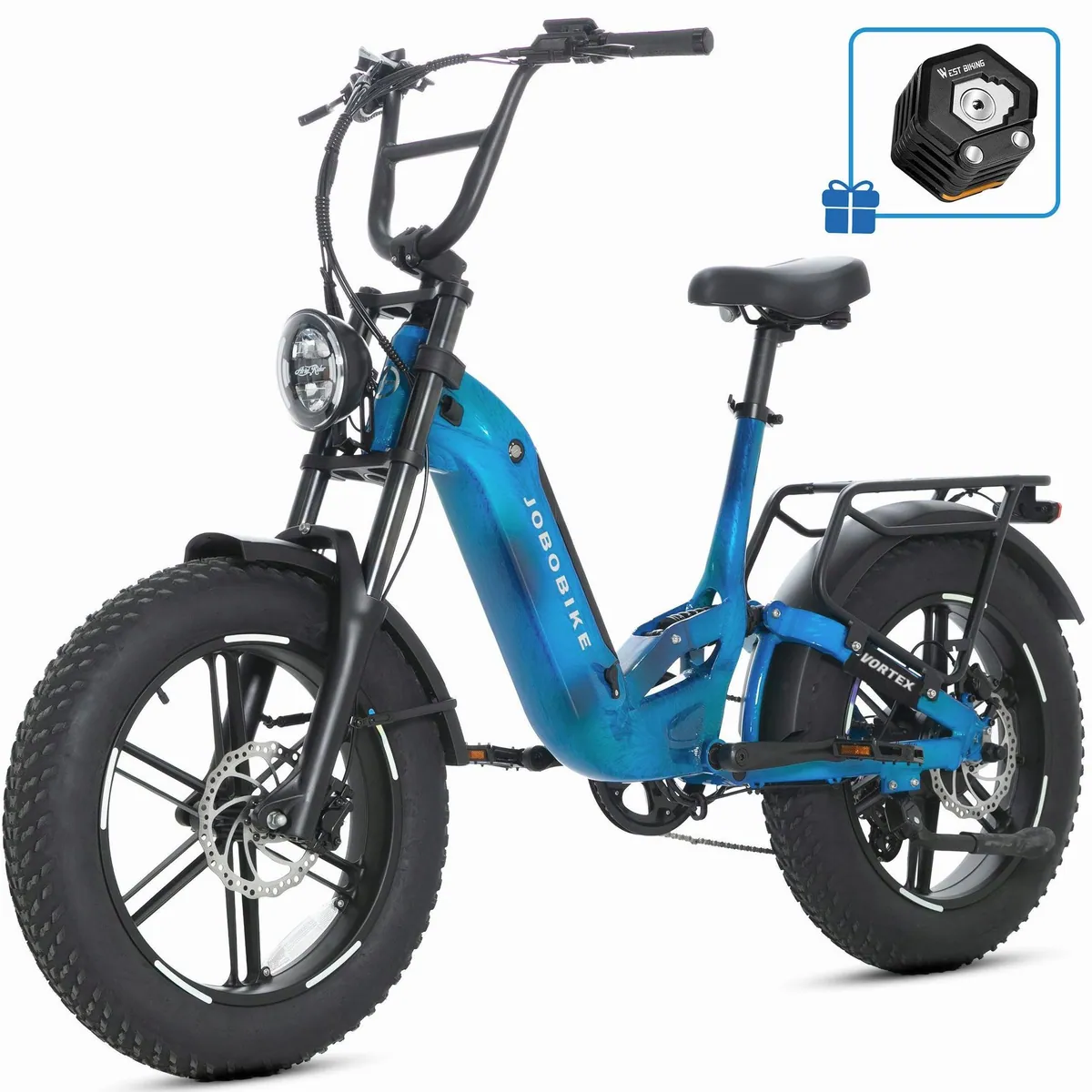 JOBOBIKE E-Bike Mountainbike 20 Zoll, 720 Wh Akku, vollgefederte Konstruktion