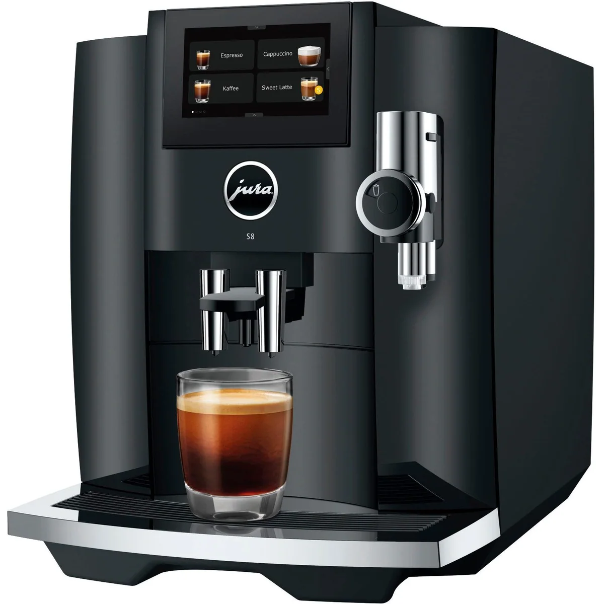 JURA S8 Kaffeevollautomat, 27 Kaffeespezialitäten, Touchscreen, edles Design