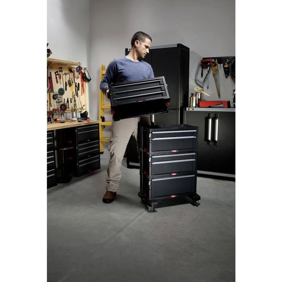 Keter Werkstattwagen 238557, 7 Schubladen, robust und funktional 3