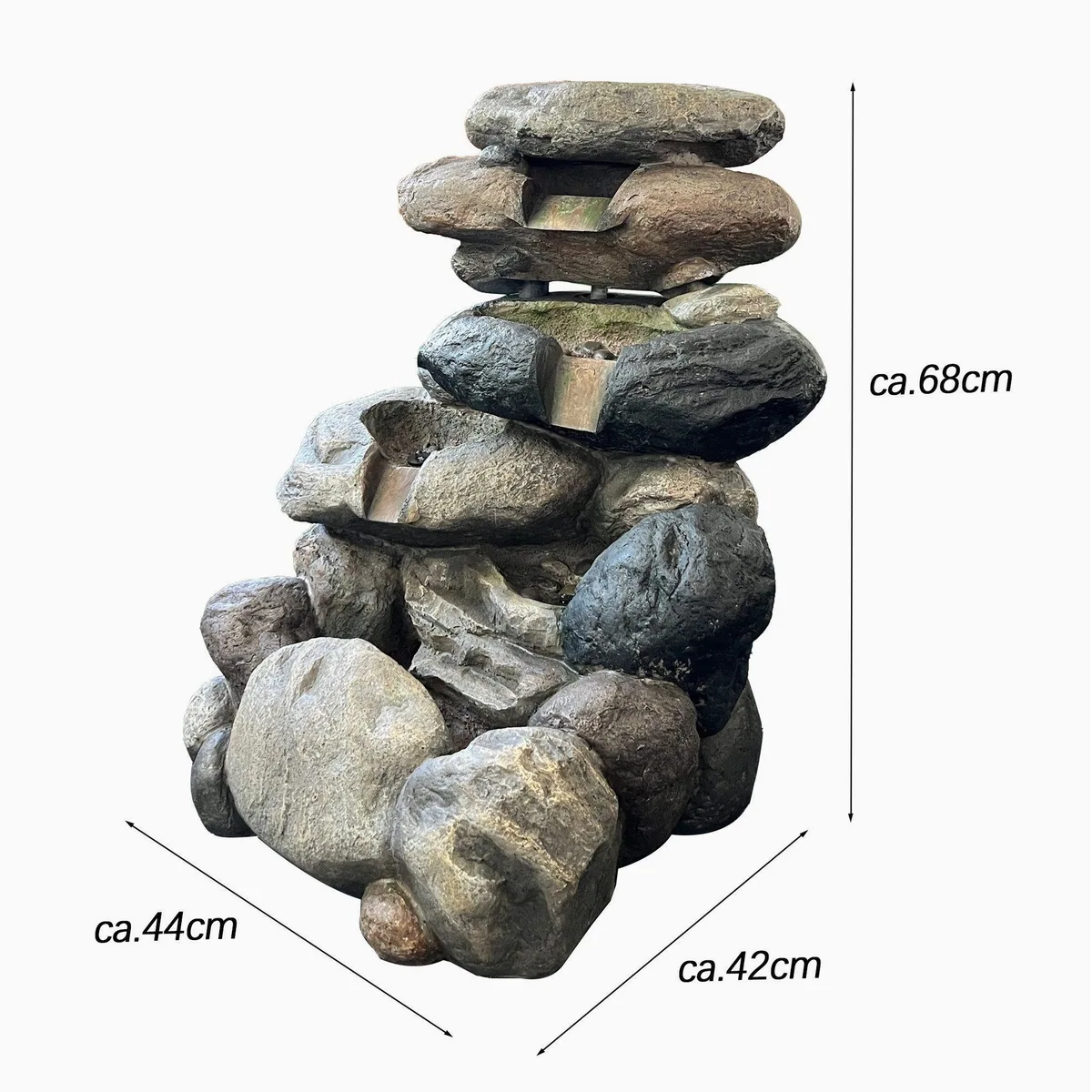 Köhko Gartenbrunnen Kieselstein, naturstein-optik, LED-Beleuchtung 2