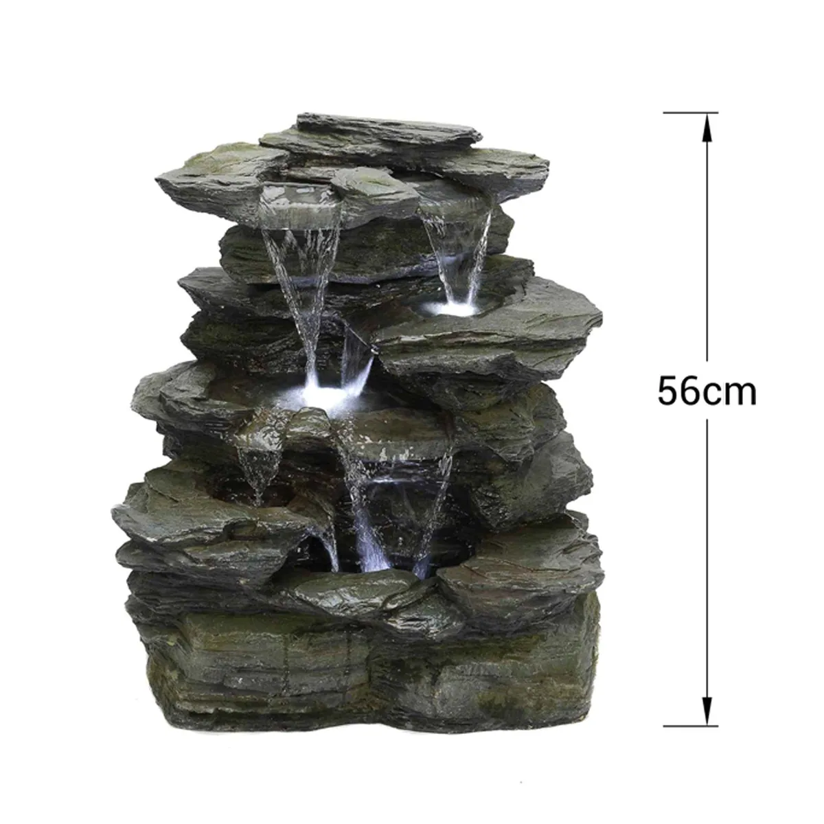 Köhko Greifensteine Gartenbrunnen, naturstein-optisch, LED-Beleuchtung 3