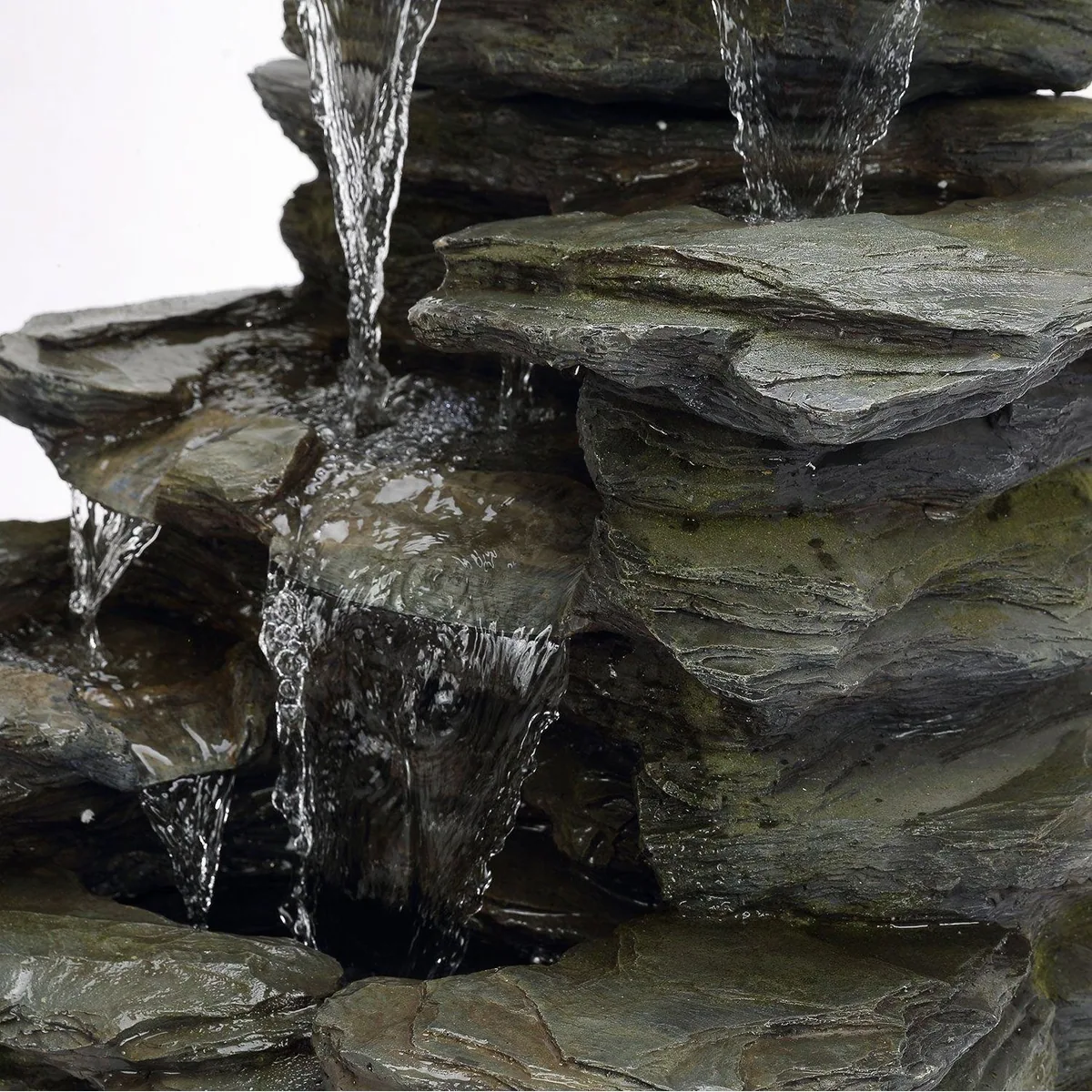 Köhko Greifensteine Gartenbrunnen, naturstein-optisch, LED-Beleuchtung 5