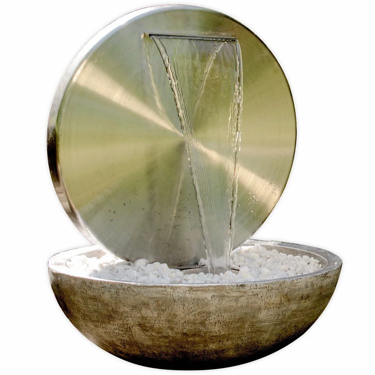 Köhko Gartenbrunnen Ø 55 cm, elegantes Design aus Edelstahl mit LED-Beleuchtung 2