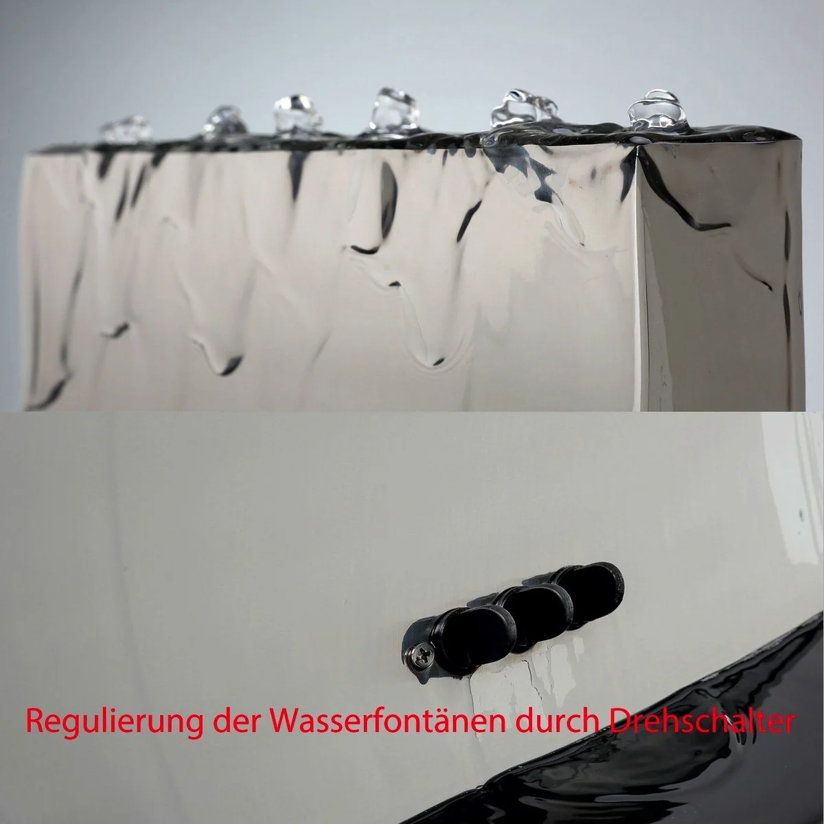 Köhko Gartenbrunnen Wasserwand 23016L, elegante Edelstahloptik, LED-Beleuchtung, höhenverstellbar 4