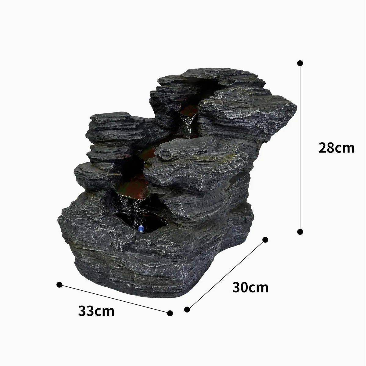 Köhko Zimmerbrunnen, elegante Schieferoptik mit LED-Beleuchtung 5