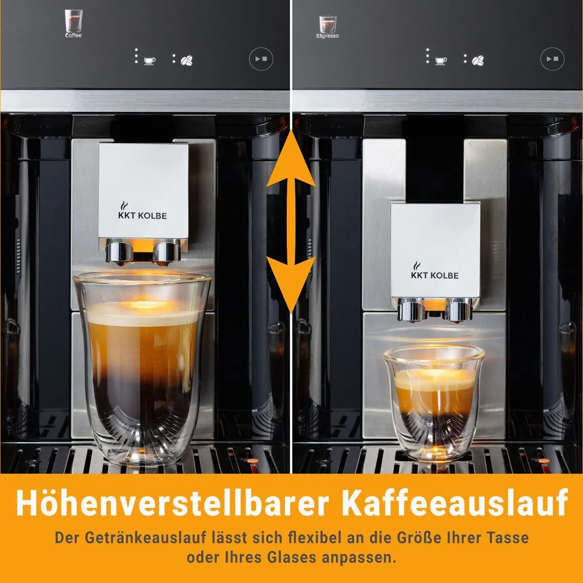 KKT KOLBE One Kaffeevollautomat, 7 Kaffeespezialitäten, automatische Reinigung, 2 Tassen-Funktion 4