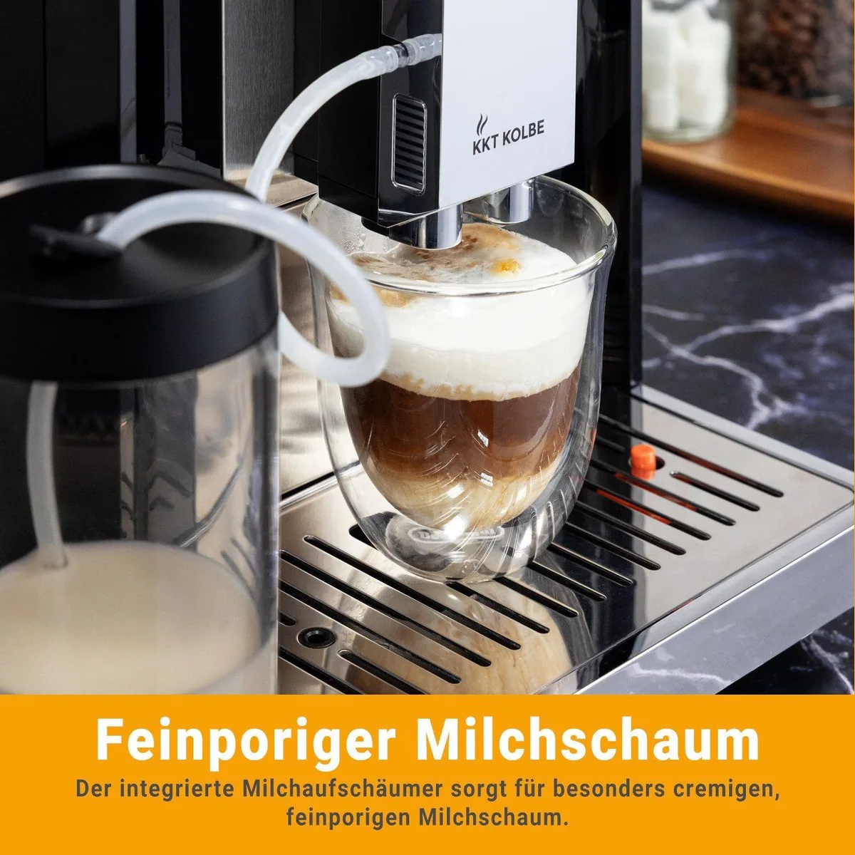 KKT KOLBE One Kaffeevollautomat, 7 Kaffeespezialitäten, automatische Reinigung, 2 Tassen-Funktion 5