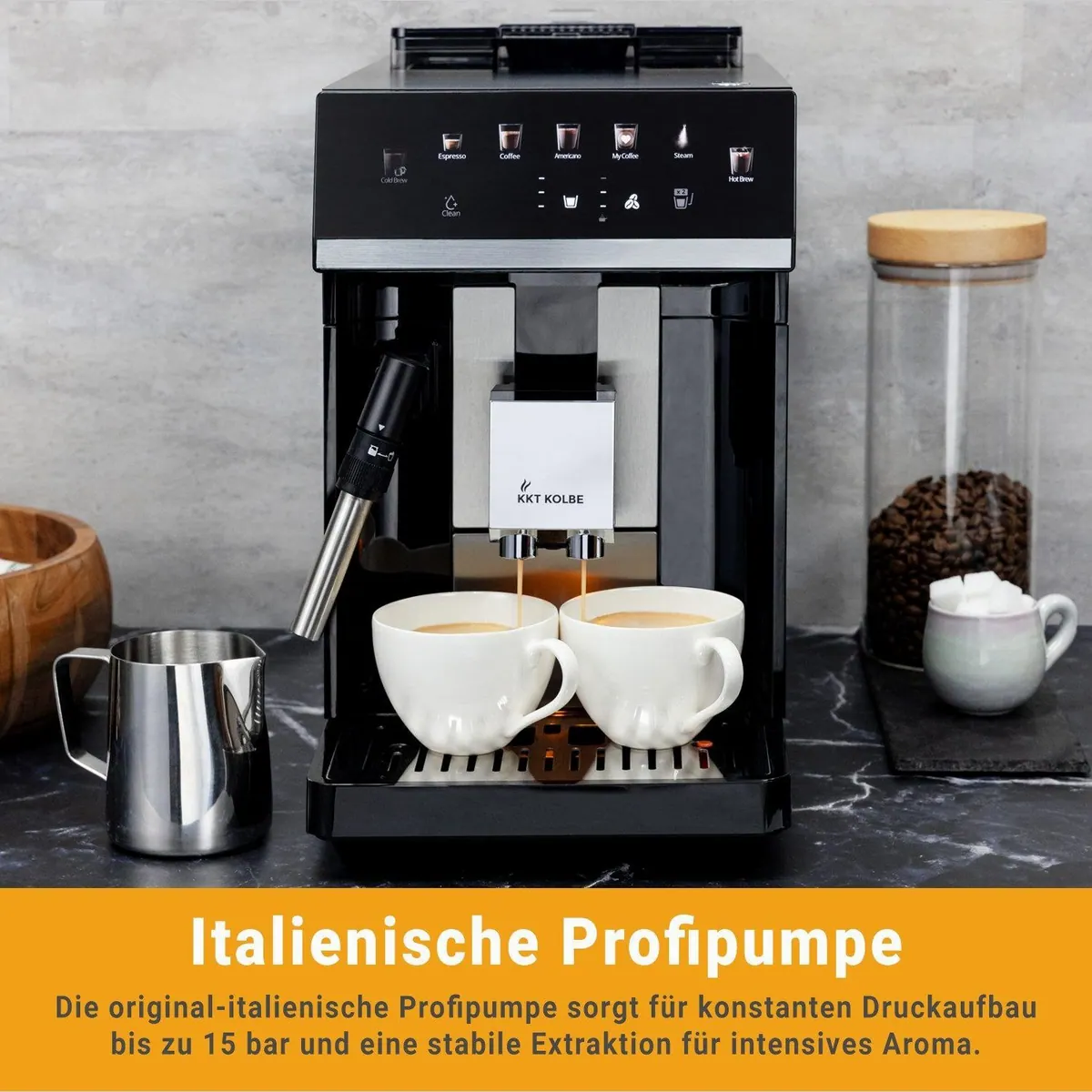 KKT KOLBE Kaffeevollautomat Pure, 4 Kaffeespezialitäten, automatische Reinigung 5