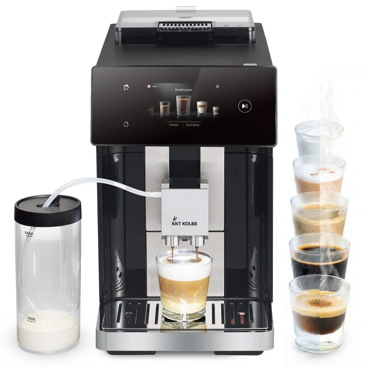 KKT KOLBE Pro Kaffeevollautomat, 10 Getränke, TFT-Touch-Display, Automatische Reinigung
