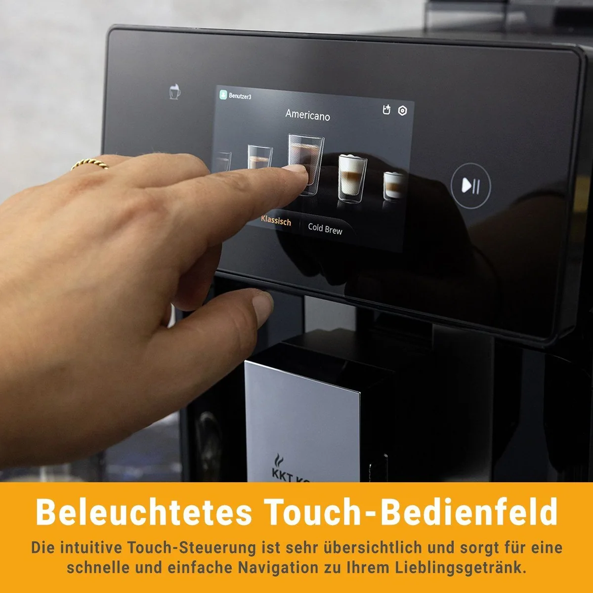 KKT KOLBE Pro Kaffeevollautomat, 10 Getränke, TFT-Touch-Display, Automatische Reinigung 3