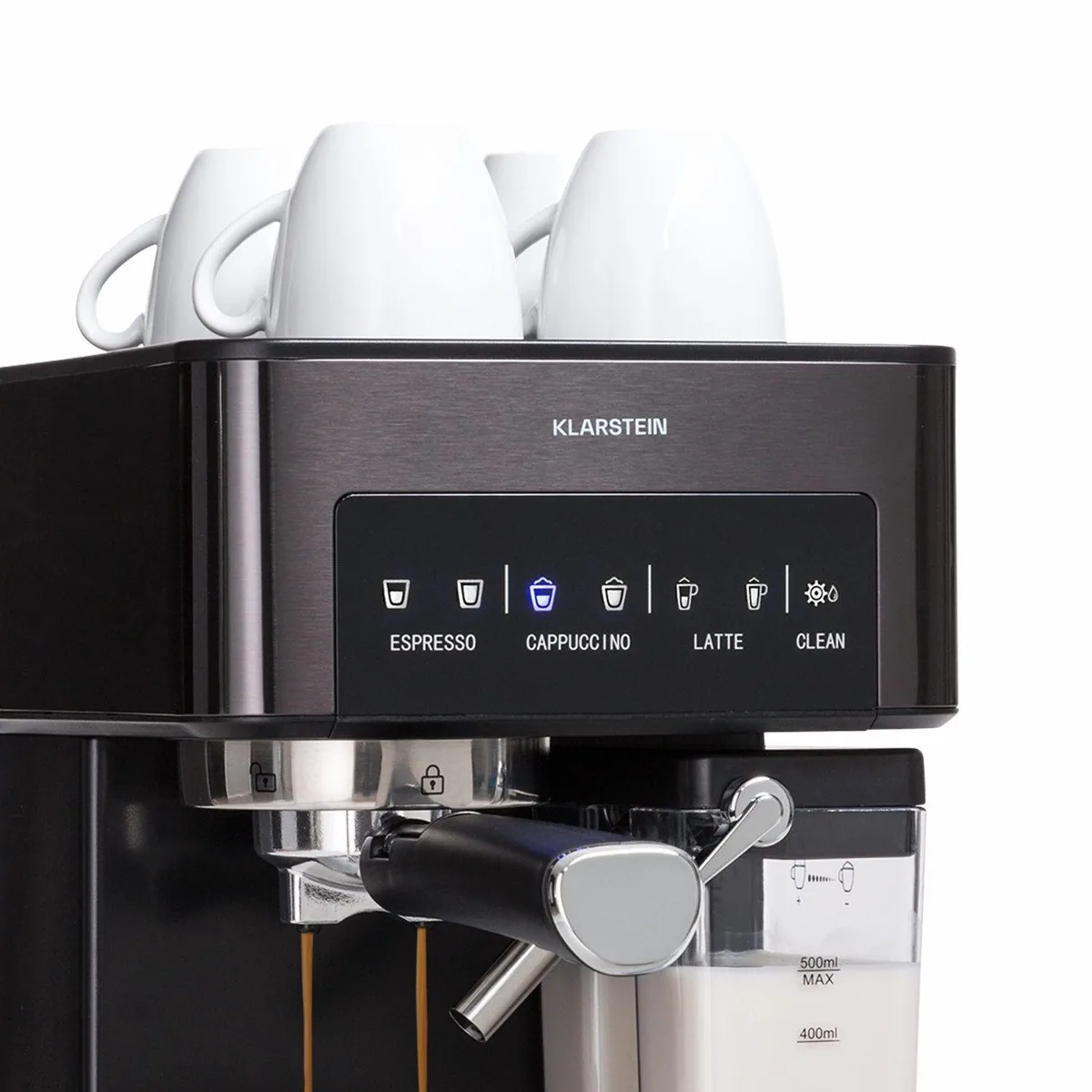 Klarstein Arabica Comfort Siebträgermaschine, 20 bar, 1,8 l Wassertank, Edelstahl-Dampfdüse 2