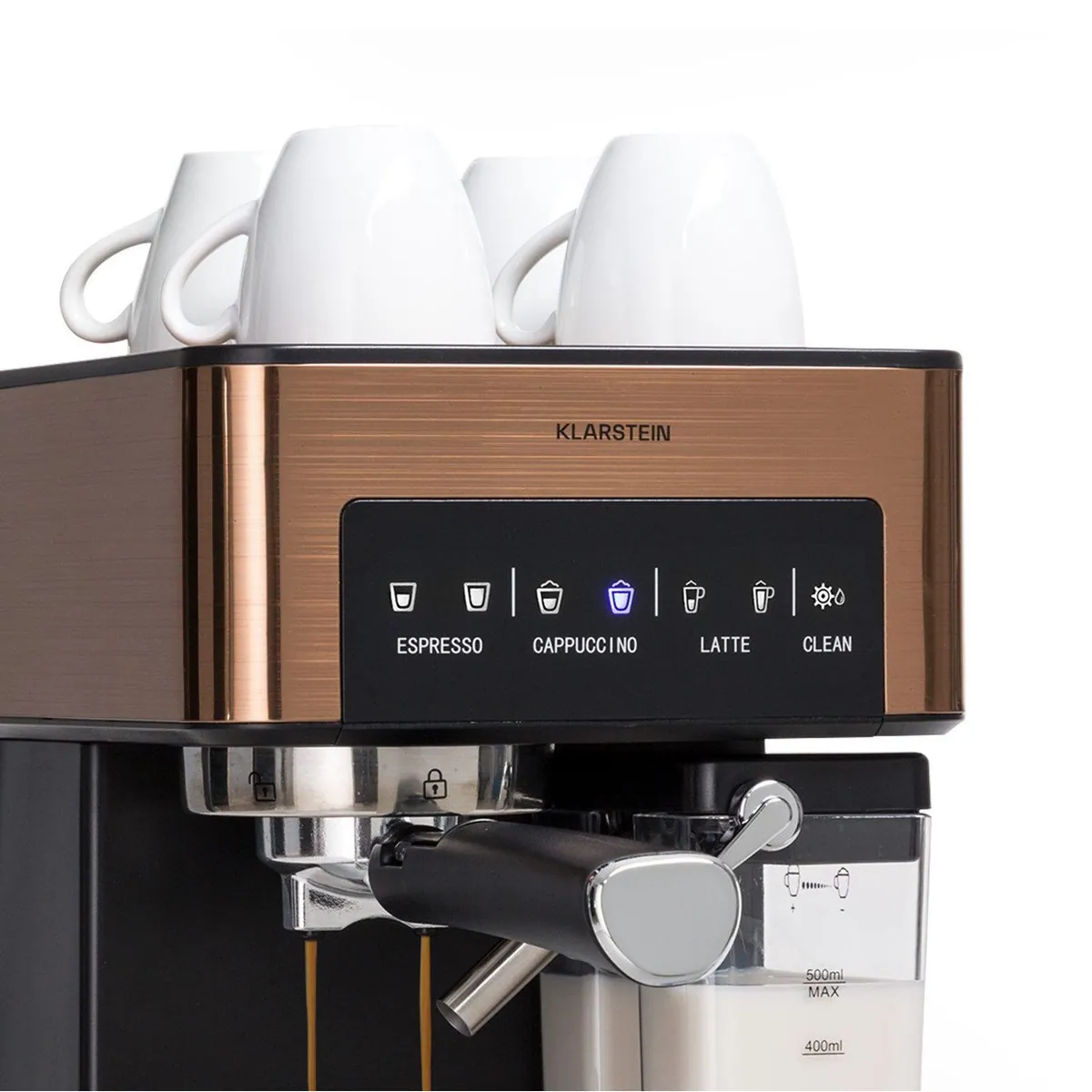 Klarstein Arabica Comfort Siebträgermaschine, 20 bar Pumpendruck, 1,8 l Wassertank, Edelstahl-Dampfdüse 2