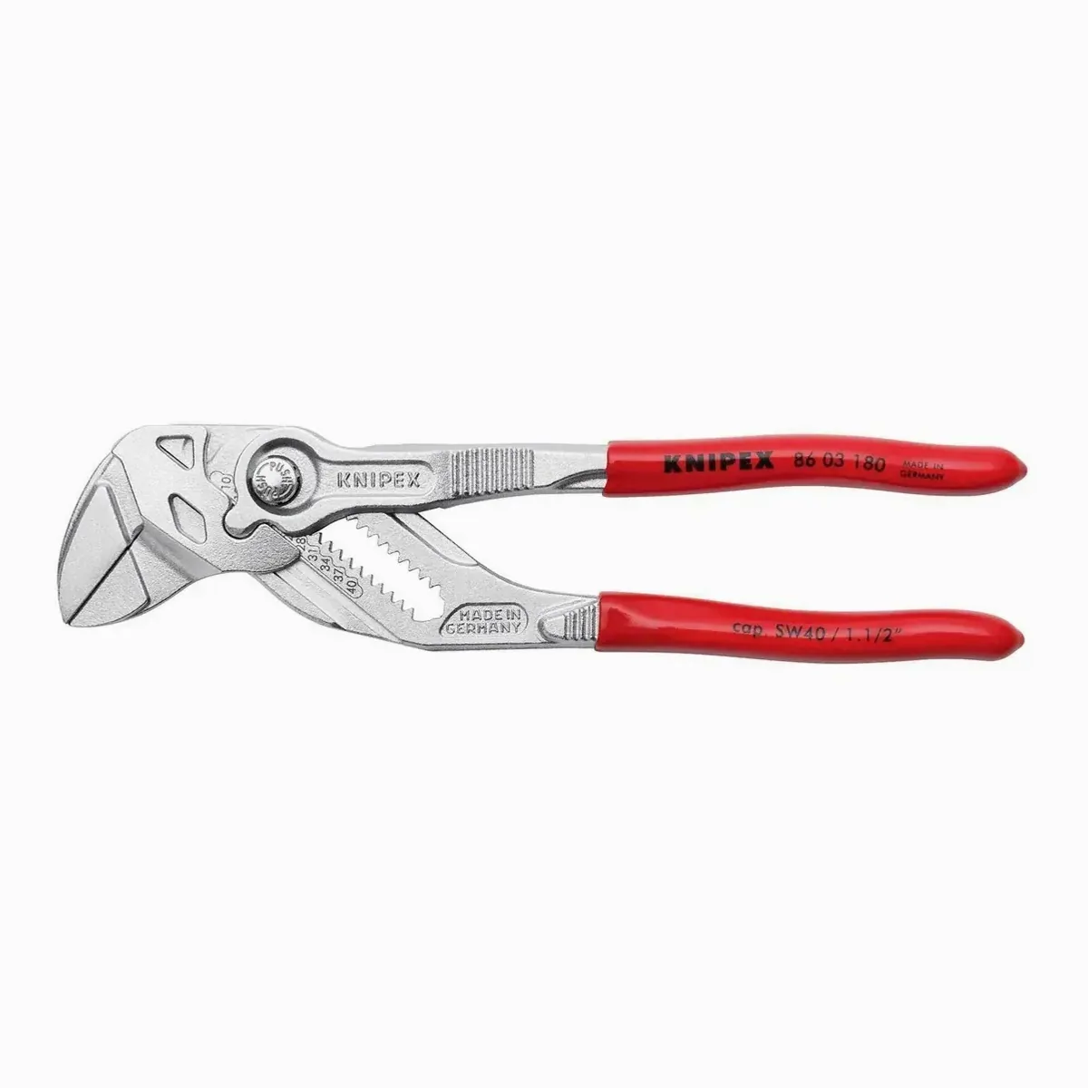 Knipex 86 03 180 Wasserpumpenzange, vielfältig einsetzbar — präzise, robust, einfach verstellbar