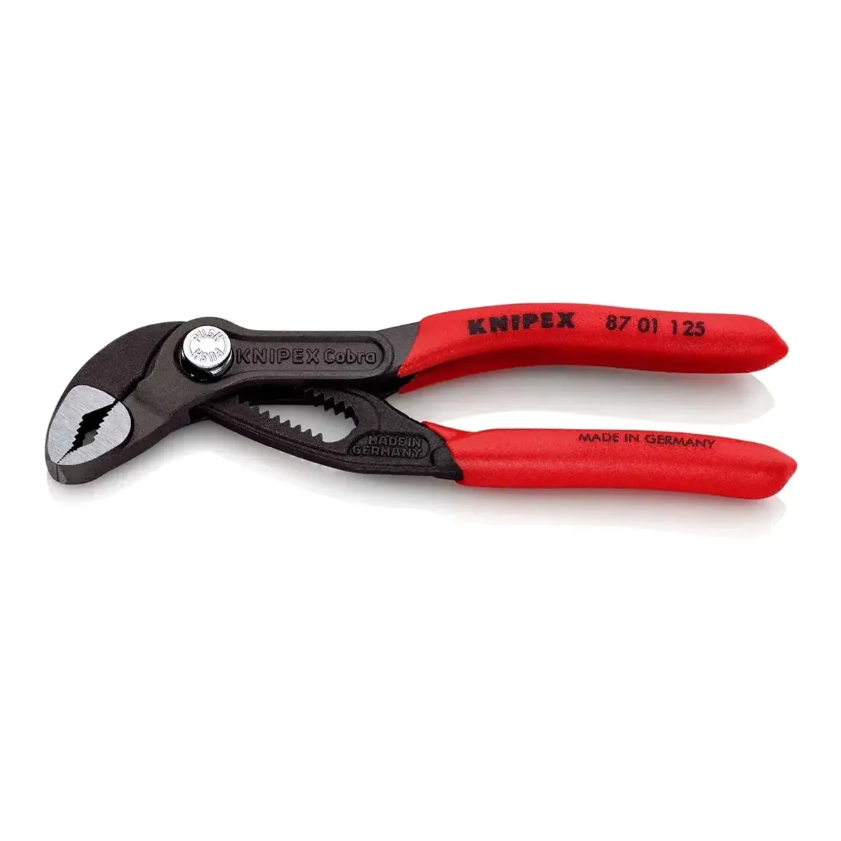 Knipex 87 01 125 Cobra Wasserpumpenzange, rutschhemmender Griff, selbstklemmend