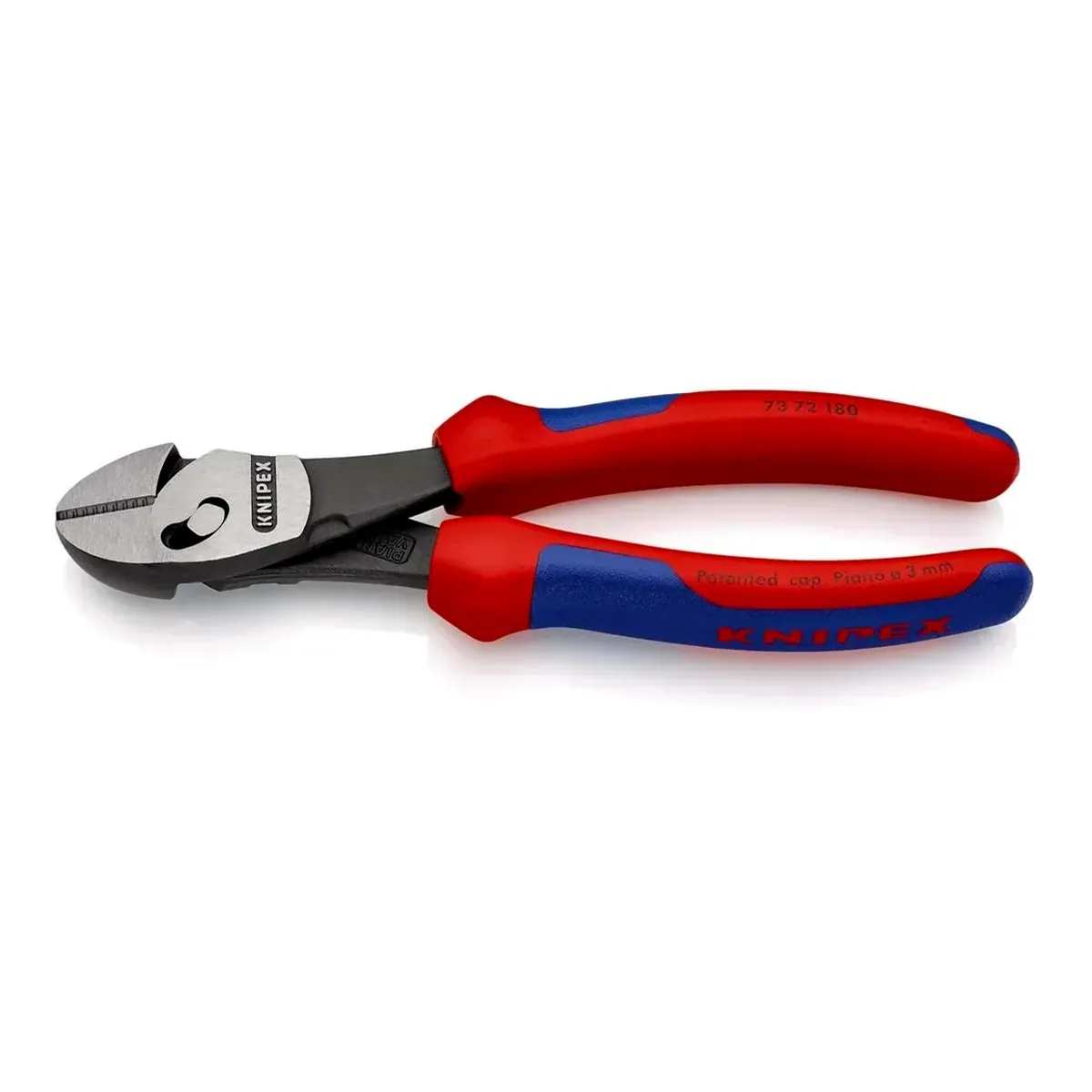Knipex 73 72 180 TwinForce Seitenschneider, hohe Kraftübertragung, induktiv gehärtete Schneiden