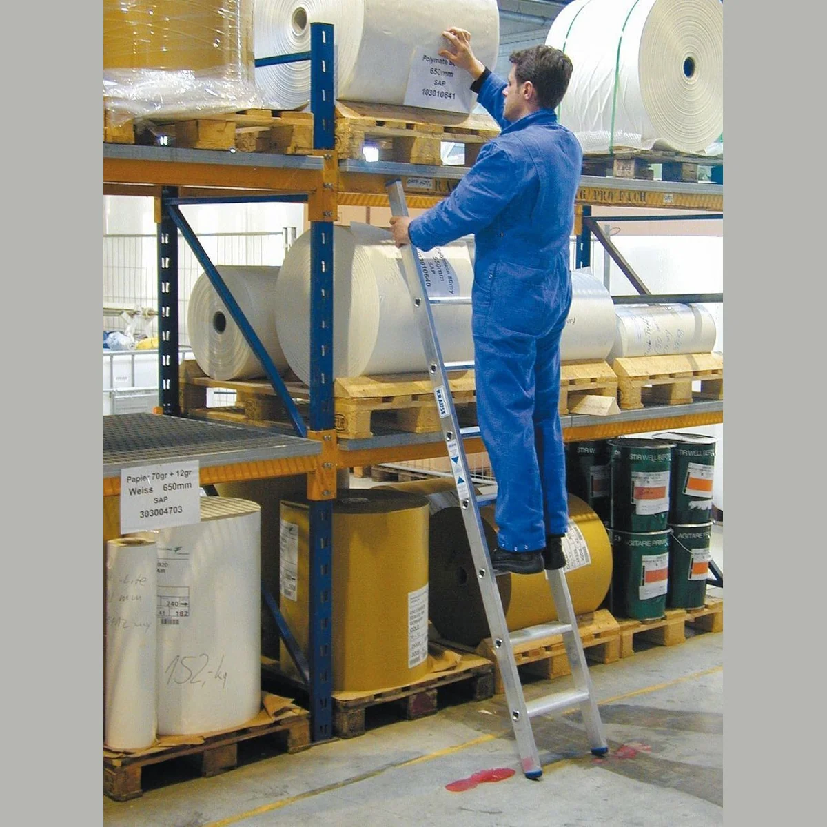 KRAUSE Aluminium Anlegeleiter STABILO +S, 3,15 m Höhe, stabil und leicht 5