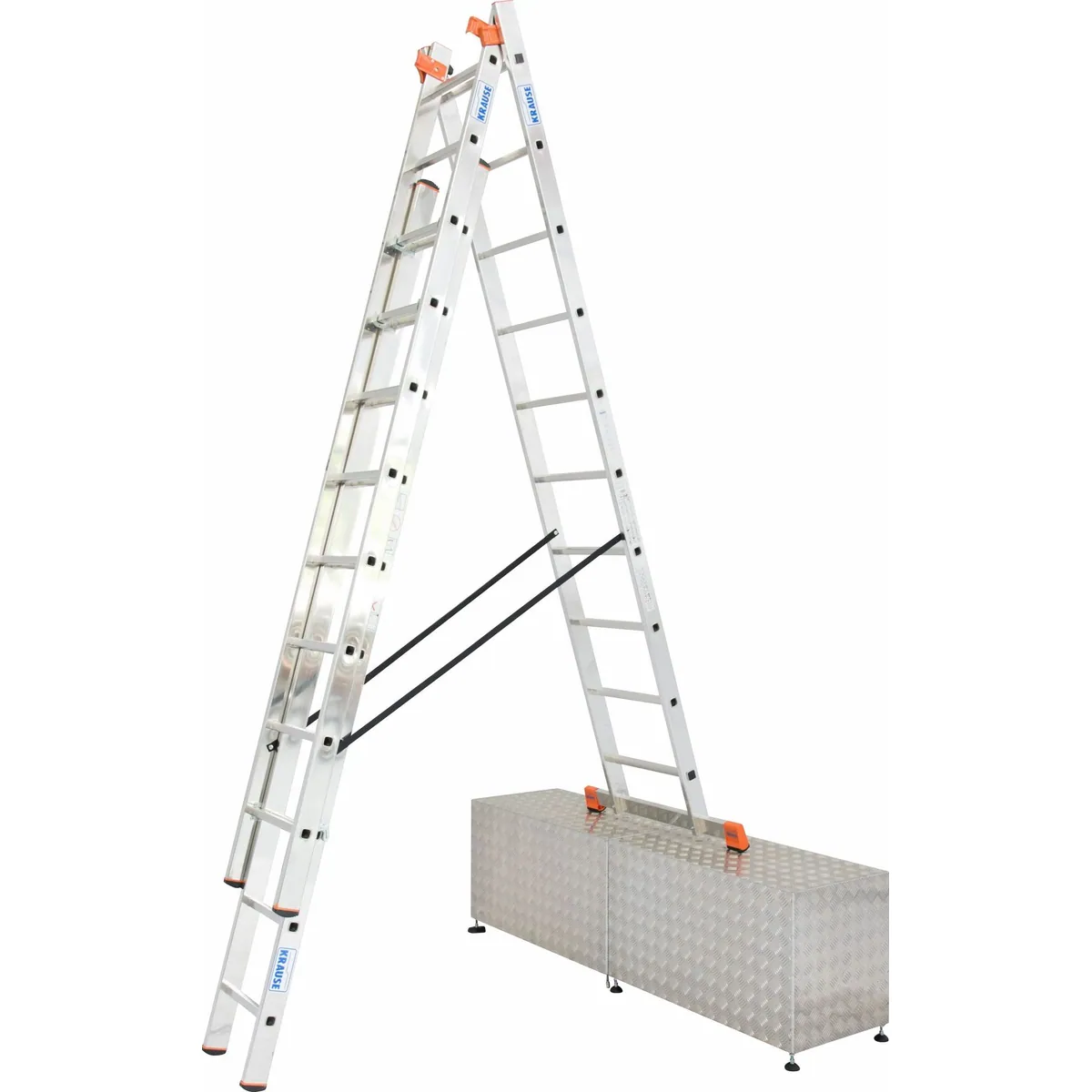 KRAUSE Tribilo Vielzweckleiter, Aluminium, 3x10 Sprossen, Arbeitshöhe ca. 765 cm