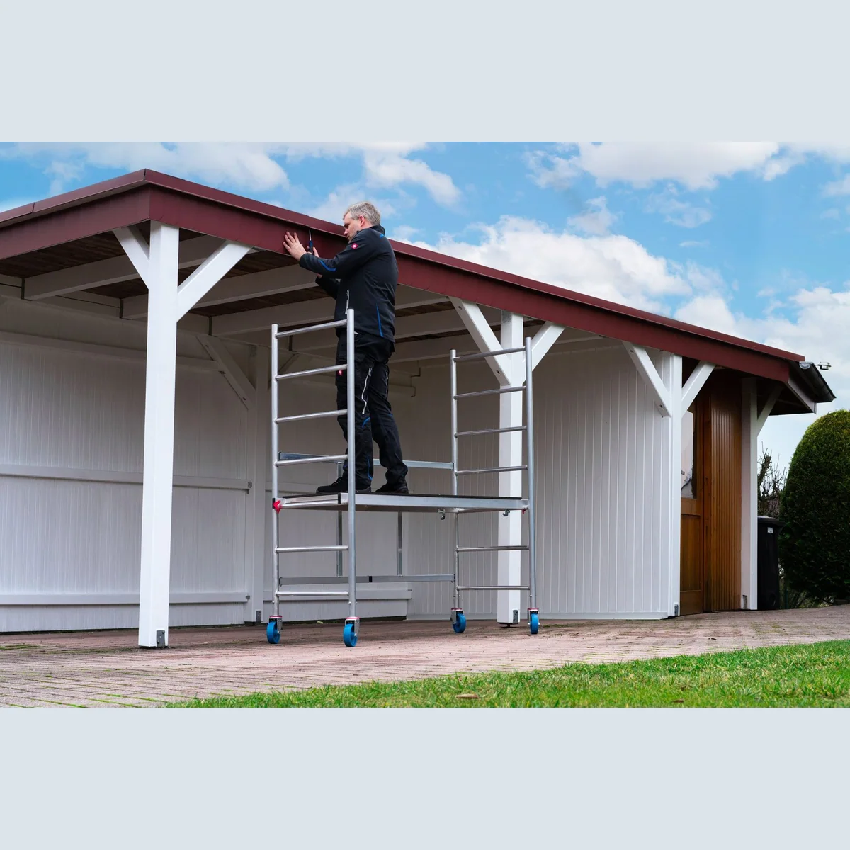 KRAUSE MONTO Klappgerüst, faltbar, max. Arbeitshöhe 2,90 m, 200 kg/m² belastbar 2