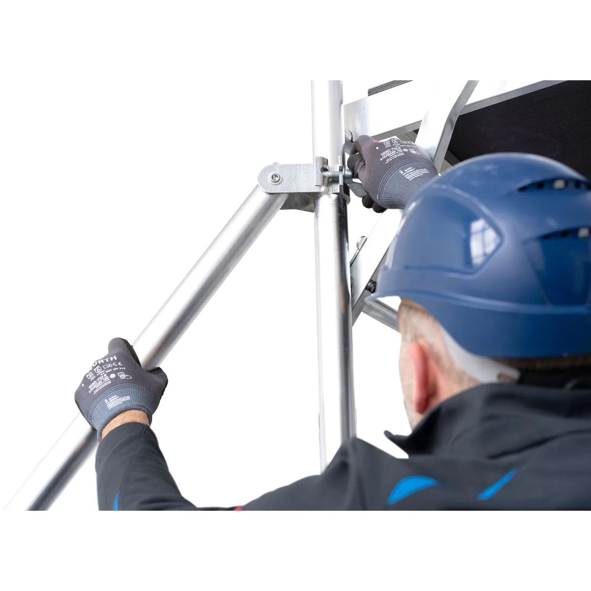 KRAUSE ProTec XS Alu-Faltgerüst, Arbeitshöhe bis 11,80 m, hohe Stabilität 2
